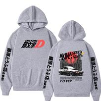 Anime Initial D Drift AE86 Takumi Fujiwara Tofu Shop Hoodie Men Women Clothing Manga Sweatshirt Male Fashion Oversized Hoodies M gray