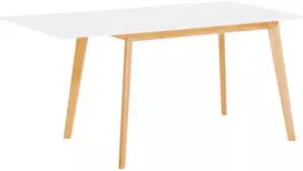 Beliani Išskleidžiamas valgomojo stalas MEDIO, baltas, 120/155 × 80 cm