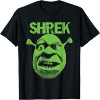 Unisex T-shirt Shrek Grumpy Green Comic Art Face T-Shirt M green