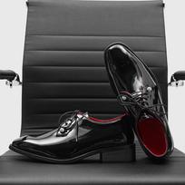 Derby shoes dress CL red sole leather shoes pointed patent leather invisible heightening shoes men's 7CM commuter wedding shoes -2607 43 juoda