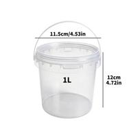 500/750/1000ML Plastikinis kibirėlis su rankena ir dangteliu, skaidrus, daugkartinio naudojimo, nepralaidus talpykla sulčių, vaisių, arbatos, užkandžių laikymui 5PCS