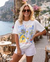 Amalfi Coast La Dolce Vita Shirt, Positano Italy Graphic Tee for Women XL brown