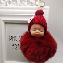 Winter Cartoon Cute Sleeping Doll Keychain Plush Ball Pendant Ladies Bag Pendant Plush Doll