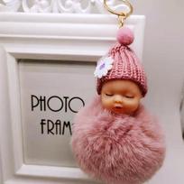Winter Cartoon Cute Sleeping Doll Keychain Plush Ball Pendant Ladies Bag Pendant Plush Doll