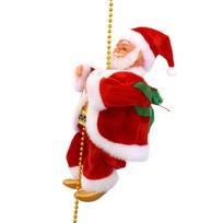 Climbing Rope Electric Santa Claus Parachute Climbing Ladder Santa Claus  Christmas Tree Ornament no.6 red
