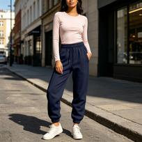 Women's Color Joggers with Pockets, Warm Cinched Casual Sweatpants M