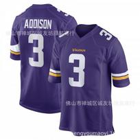Mens Football Jersey Vikings 3 White Addison Sports Shirt All XXXL