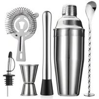 5/6Pcs Stainless Steel Cocktail Shaker Bartending Tools Bartender Kit Martini Sharker Drink Mixer Set With Storage Bag A36pcs