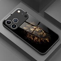 Black Art Trend Lion Head Pattern Tempered Glass Phone Case For iPhone 18 17 16 15 Pro Max 14 13 12 11 17Air 7 8 Plus XR X Cover iPhone 18 Pro Max