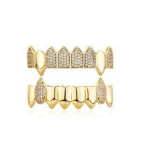 Hiphopas Smaigės Cirkonis Žalvaris Grillz Šviečiantis Kūno Papuošalas Naujas Unisex Punk Kūgio Formos Grillz Helovinas Individualizuotas Papuošalas beige