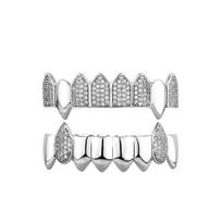 Hiphopas Smaigės Cirkonis Žalvaris Grillz Šviečiantis Kūno Papuošalas Naujas Unisex Punk Kūgio Formos Grillz Helovinas Individualizuotas Papuošalas white