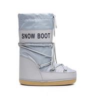 Women Winter Ski Space Boots, Round Head Medium Tube Thickened Snow Boots 39-40 gray
