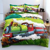 Cartoon Train Bedding Set Small Train Pattern Patterns Boy Duvet Cover Pillowcase bedroom decoration Single/Double Extra Size 100x135cm-2pcs