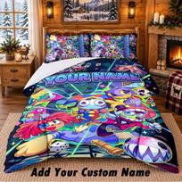 The Amazing Digital Circus Custom Name 3Pcs Bedding Set 1 Bed Sheet 2 Pillowcases Bedroom Home Decor 180cmx210cm