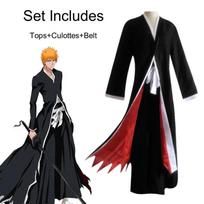 Anime Bleach Kurosaki Ichigo Cosplay Tensa Zangetsu Kostiumai Die Pa Soul Society Shinigami Kimono Rinkinys Mugetsu Uniforma XL black