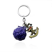 One Piece Devil Fruit Keychain & Zoro Metal Pendant Set Notice: Assembly gap present blue