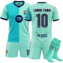 Paaugliams Vaikams Suaugusiems Futbolo Aprangos 2026-27 Barça 2-oji Išvykos #10 LAMINE YAMAL Sportinio Treniruočių Dėvėjimo Rinkinys su Kojinėmis 3XL