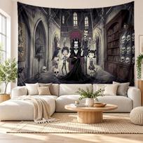Adamsų šeimos sieninis gobelenas Namų dekoras Kabantis audinio meno fonas Gobelenas miegamajam 100cmx150cm gray
