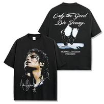 Michael Jackson T-Shirt HD Print Vintage Music Rock Retro Cotton Summer Unisex Kids Y2K Streetwear Gift Multiple Sizes Available 110 gray