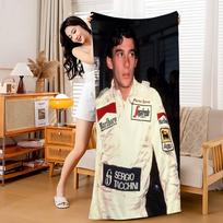 Ayrton Senna Classic Vintage Microfiber Printed Beach Towel Mountain Climbing Yoga Beach Swimming Running Absorbent Soft Towel 50x100cm