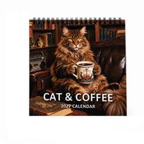 2027 and Coffee Theme Wall Calendar for Home, Kitchen and Cafe Decor Gift Idea One Size geltona