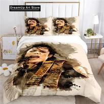 Michael J-Jackson Duvet Cover Comforter Fear Bedding set Soft Quilt Cover and Pillowcases for Teens Kid Single/Double/Queen/King EU Single 90x200cm