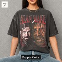 Retro Alan Wake T-Shirt: 90's Vintage Style Comfort Colors Tee ID 3XL brown