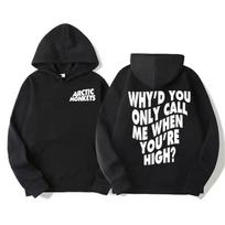 2026 Arctic Monkeys Hoodie Front Back Lyrics Print Pullover Hooded Sweatshirt Men Women Rock Band Casual Streetwear Tops 4XL black