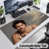Custom Name Text Mouse Pad Harry Styles Personalized Desk Pad For Work And Gaming 40cmx90cm