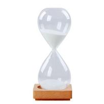 Decorative Sand Timer for Desk 5 Minutes Glass Hourglass with Wooden Base, Modern Timer, Productivity Reading Drop Shape Clock Study Time Management balta