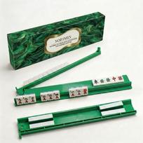 New solid-color American mahjong tile pusher, portable acrylic mahjong tile pusher, non-slip design, available in multiple colors Green push ruler*4+Color