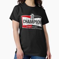 Champion Spark Plugs Distressed Logo Classic T-Shirt L black
