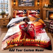 Lamine Yamal Pattern Bedding 3Pcs Set Custom Name, Bed Sheet And Pillowcases For Home Bedroom 140cmx210cm