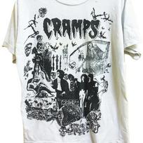 Vintage 80s THE CRAMPS Punk Rock Psychobilly Tour Concert Promo t shirt Size L 100 gray