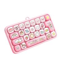26-Key Mini Keyboard Pendant Transparent Dual-Tone Keyboard Keychain  Desktop Decoration Style G