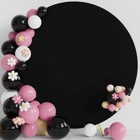 Foldable Round Backdrop Cover Elastic Background Screen Cloth  For Wedding Birthday Party 120cm