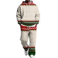 Men's Layer Hoodie and Cargo Pants Set with Elastic Waistband M