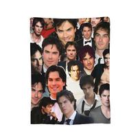 Damon Salvatore The Vampire Diaries Blanket Fleece Print Ian Somerhalder Breathable Throw Blanket for Bedding Bedspread 70x100cm