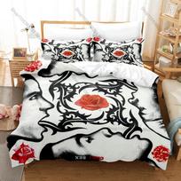 Cool Rock Band Red Hot Chili Peppers Bedding Set Duvet Cover + 2 Pillowcases Trendy Band Graphic Bed Linens EU Single(135x200cm)
