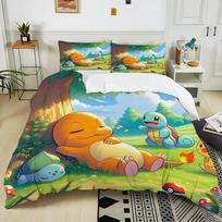 Charizard Duvet Cover Pillowcase Bedding Set Adult Boy Girl Bedroom Decoration Children Single Double Large Size 140x200cm
