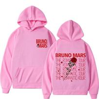 Bruno Mars The Romantic Tour Print Hoodie Men Women Fashion Pullover Long Sleeves Loose Sweatshirts Fan Gifts 2XL