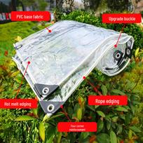 Clear PVC Waterproof Rainproof Tarp: Light-Transmitting, Thickened, Heat-Preserving Shelter for Balcony or Outdoor Use. 1.5m x 2.13m (5ft x 7ft) skaidri