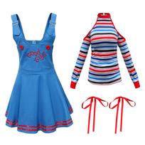 Cosplay popular ghost baby return cos sexy onesie Chucky female cosplay stage performance suit XL gray
