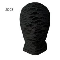 2pcs Black Cosplay Full Mask Breathable Thin Hood Cosplay Prop Ghost Festival Accessories Party Decoration Cosplay Head Cover