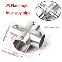 1Pcs Tee Straight Elbow Pipe Connector Stainless Steel 2/3/4/5/6 Way Pipe Fittings 25mm Clothesline Shelf Joints