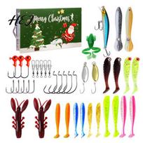 Fishing Competition Gear Advent Calendar for Men, 24 Days Christmas Countdown with Lures & Minnow And Worm Baits Hooks Freshwater and Saltwater I