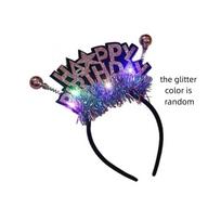 Luminous Happy Birthday Headband Letter Children Birthday Hair Bands LED Light Hair Hoop  Girls gray