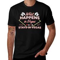 What Happens In Vegas Stays In Las Vegas Souvenir TShirt Summer Casual Loose TShirt M black