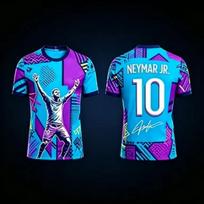 Creative Neymar 3D Sport Quickdry Breatha Men Sport TShirt Football Jersey Outdoor Club Team Fan Training Parent-child Clothing S