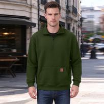 Men's Quarter-Zip Sweatshirt with Pocket, Long Sleeve Pullover for Casual Wear L